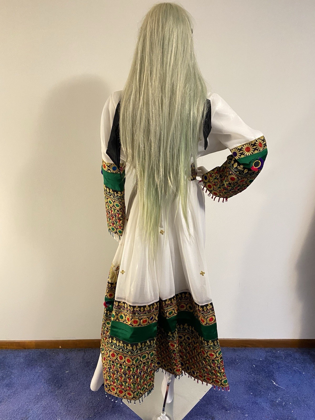 Spectacular Vintage Heavily Embroidered , Beaded And Mirrored Dress C1970’s