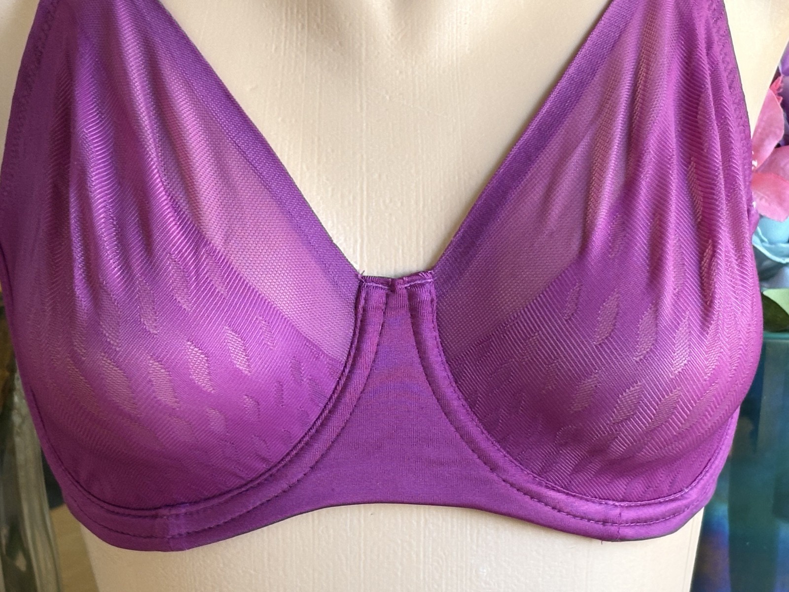 Wacoal 34DD Fuchsia Purple Elevated Allure Seamless Lift Underwire Bra #855336