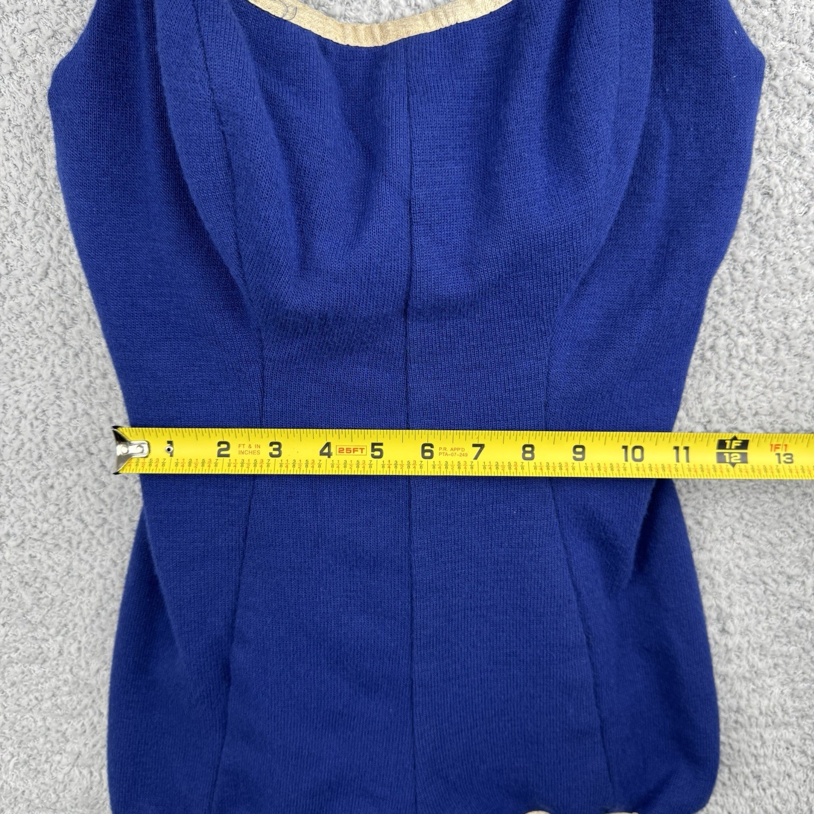 Vintage 50s Rose Marie Reid California One Piece Swimsuit Bodysuit Blue White