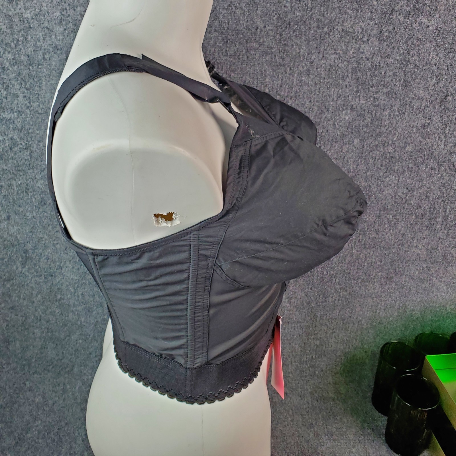 VTG Long Line Bullet Bra Corset Bustier Cincher Shaper 40DD Pin Up Lingerie