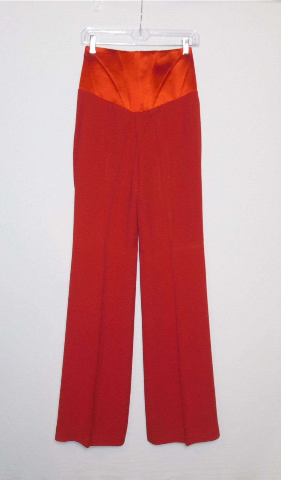 NWT Vtg Christian Lacroix Bazar Red High-Waisted Wide-Leg Trouser Pants Size 38