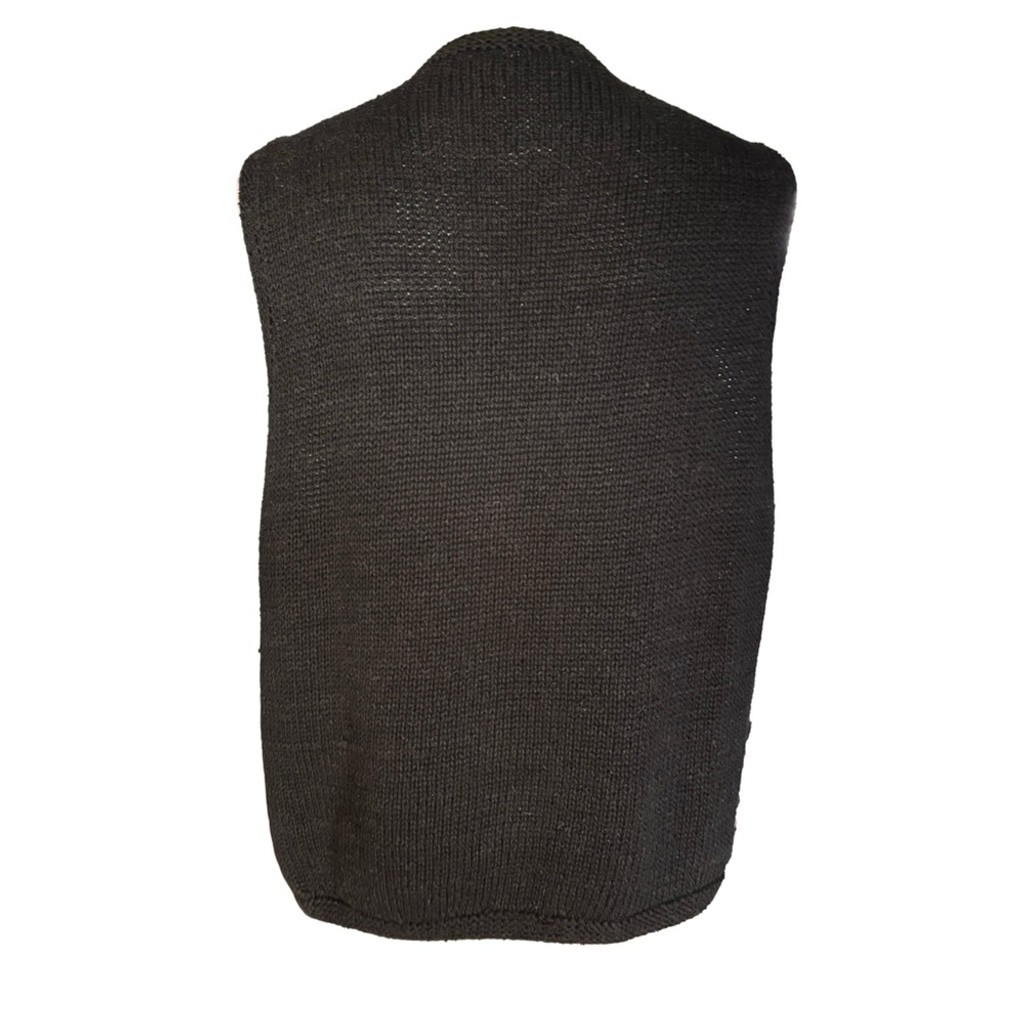 Y2K Cottagecore Floral hand Embroidered Sweater Vest – Black Pink XL