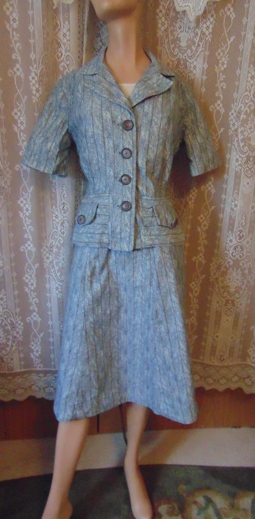 Vtg 30/40s Colonial Silver Seal Skirt Set Old Sugar Sack top 30 & 28 W