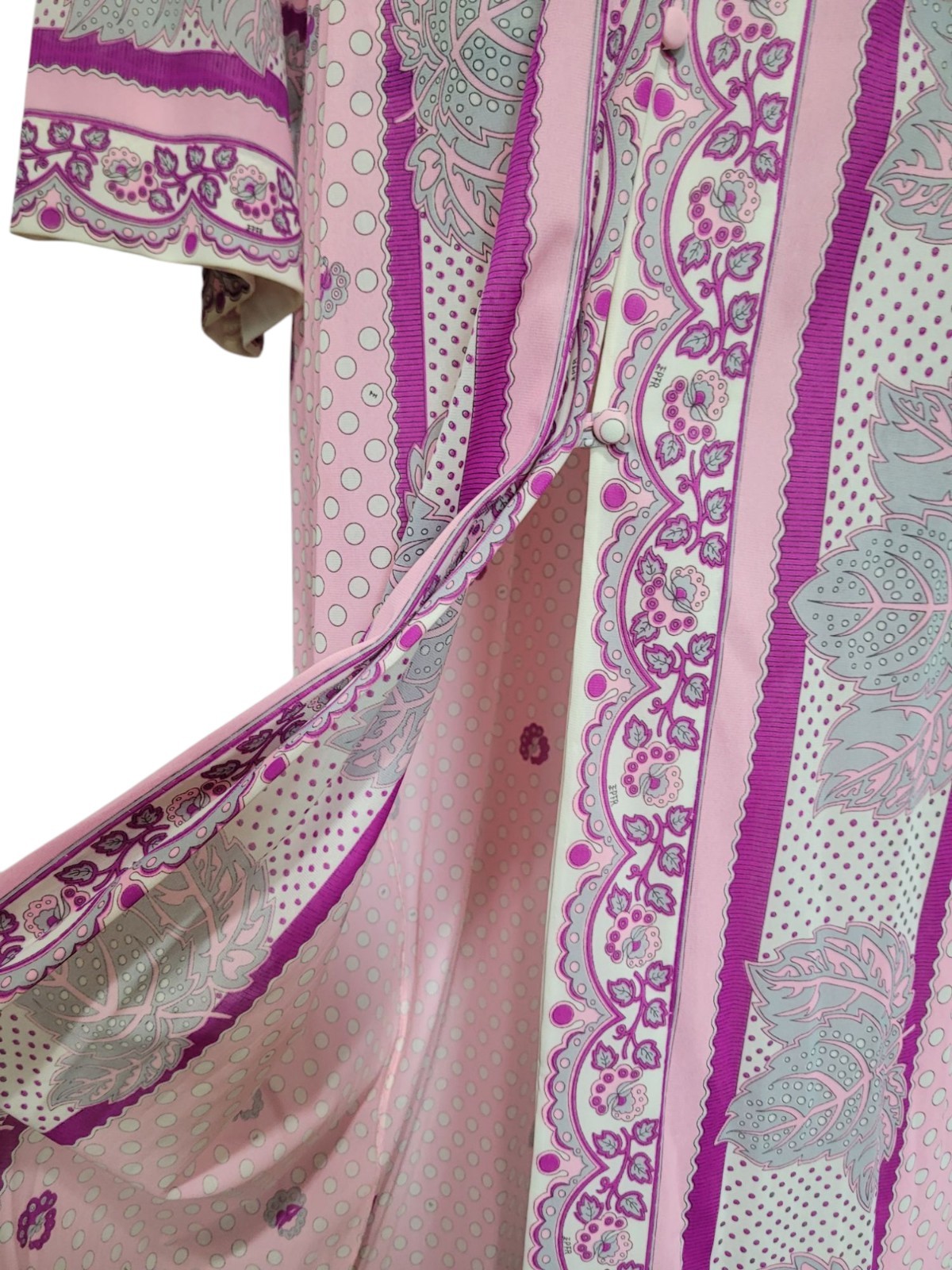 Vintage Emilio Pucci Formfit Rogers Pink Sheer Long Robe M Medium 14-16