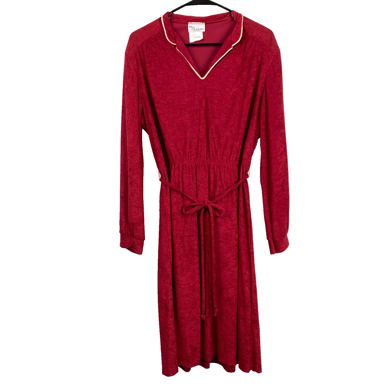 Vintage 60s Ms Claire New York Red Terry Dress 16 1/2 Bust 36.5&Prime; NWT