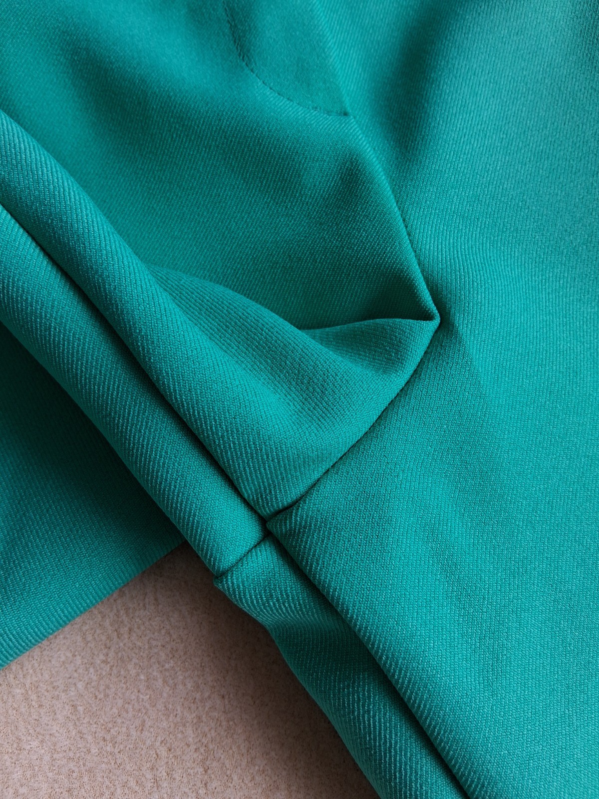 Vintage 1980s Teal Polyester Ladies Pants 29×31 Ultra High Waist Slacks Aqua Grn