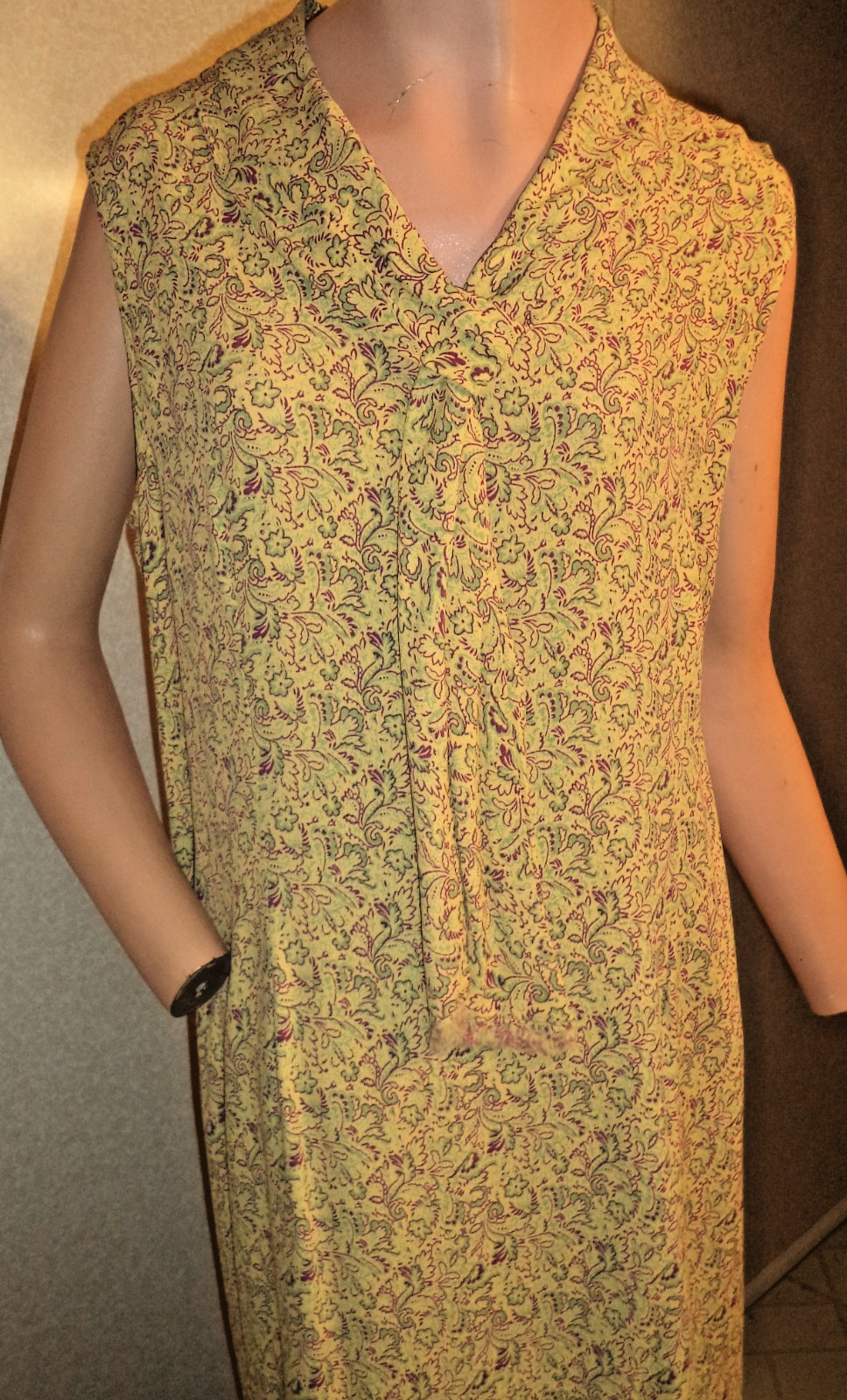 Vtg Styled – April Cornell, Rayon Midi Sundress Dress, Paisley Style Print, Sz L
