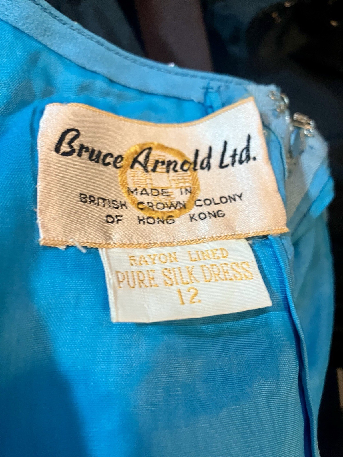 Bruce Arnold Beaded Sequined Silk Flapper Dress Size 12 Hong Kong 1950&rsquo;s Vintage