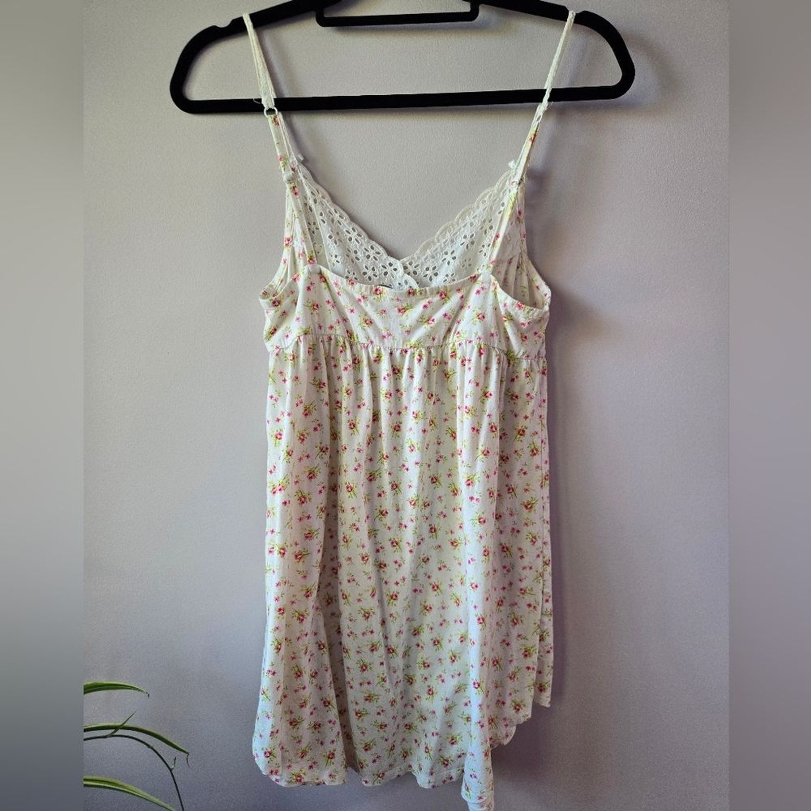 VTG Victoria’s Secret Floral Eyelet Cotton Babydoll Cami Top Small