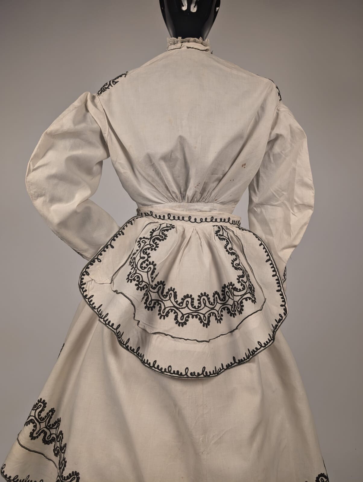 ANTIQUE CIVIL WAR ERA 1860’S 3 PC WALKING SUIT DRESS W BRAID DETAILING