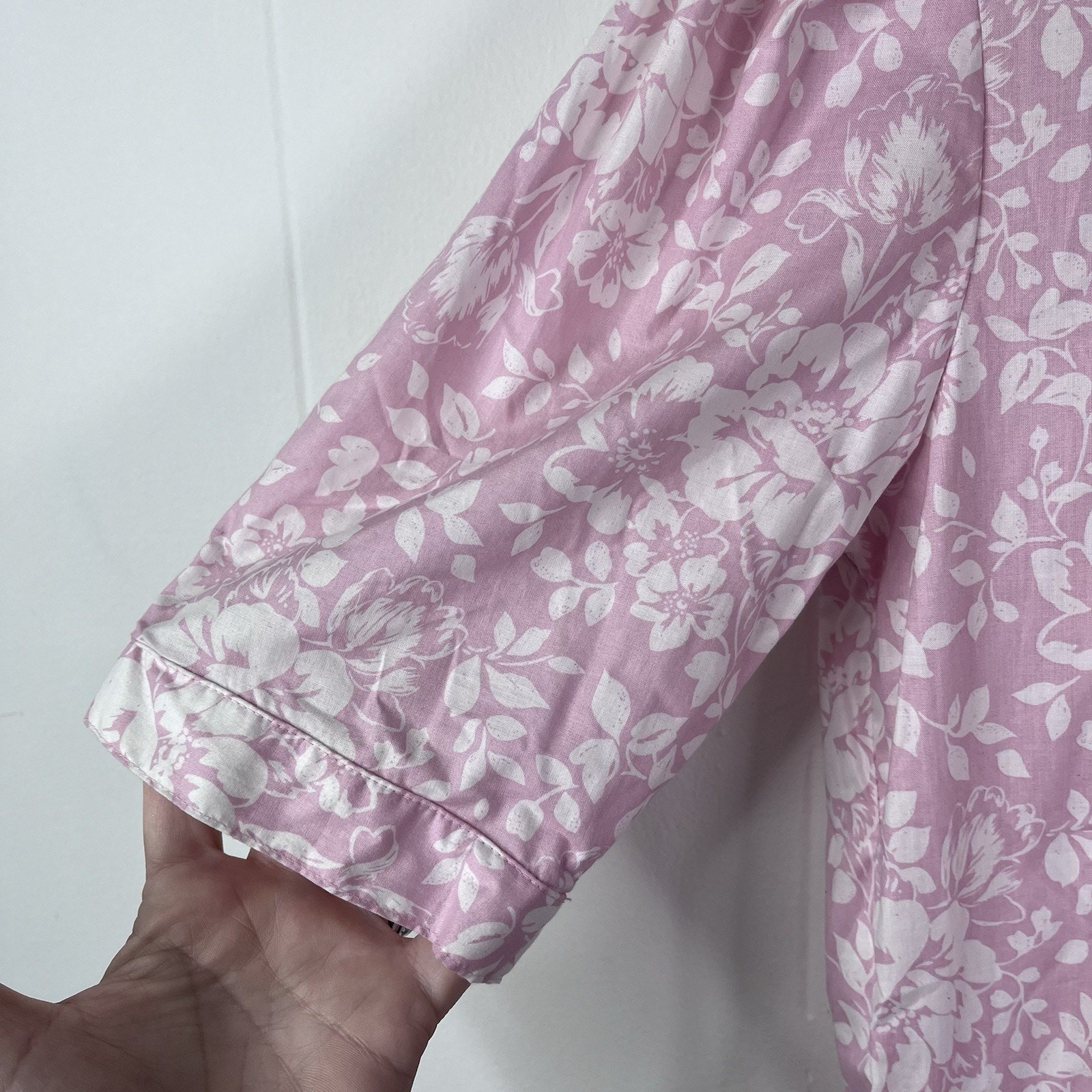 Vintage 80s LAURA ASHLEY NEW Dress Pink Floral Sailor Puff Sleeve 12