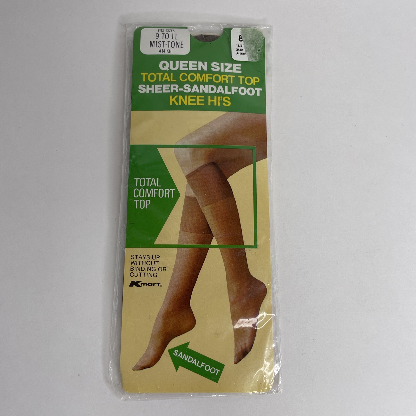 Vintage 1970s K-Mart Sandalfoot Nylon Knee Highs &lsquo;Mist-Tone&rsquo; Women&rsquo;s Sz 9-11