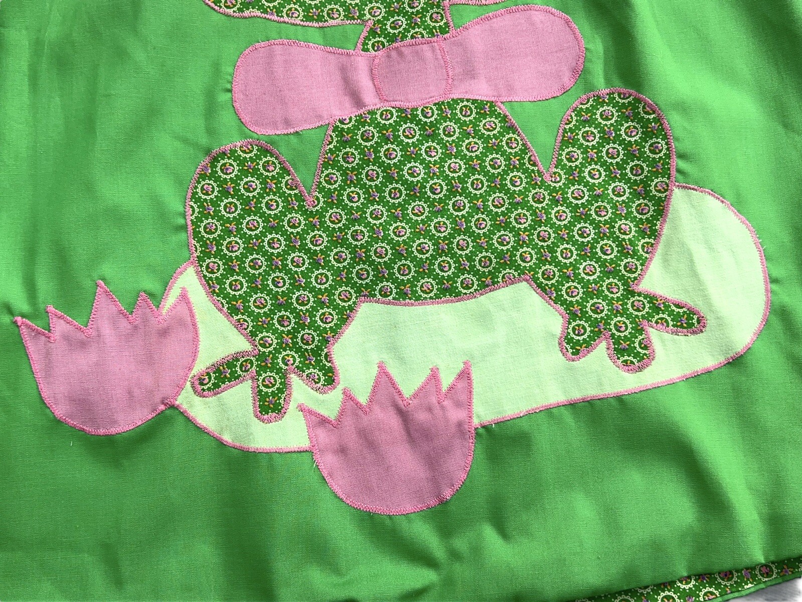 VTG RARE ALFREDO&rsquo;S WIFE BOHO PATCHWORK APPLIQUE FROG WRAP SKIRT KITSCHY