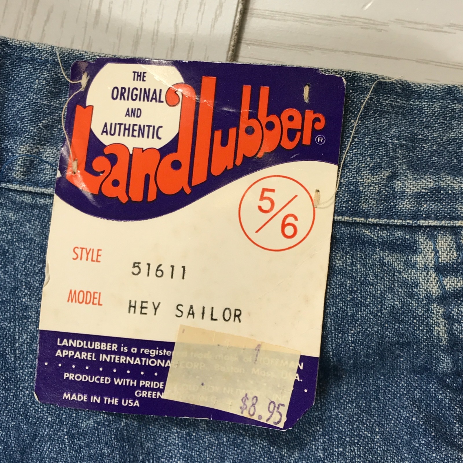 Vintage 70s BellBottom Jeans Women 5/6 LandLubber Button Snap Cotton Made In USA