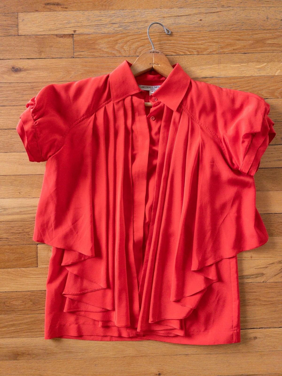 Jacques Molko Paris Vintage Red 100% Silk Top Lux Designer 1980&rsquo;s – 1990&rsquo;s RARE!