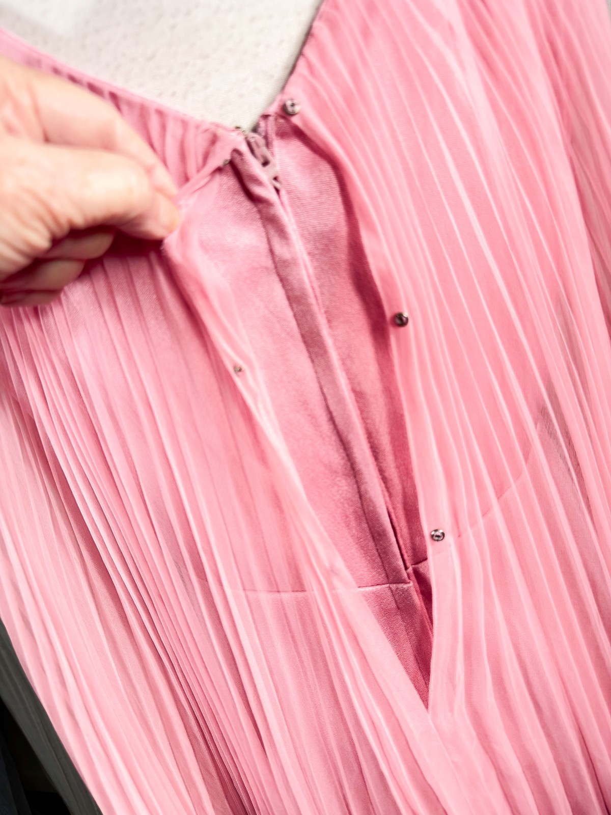 Vintage Miss Elliette Cape Pleated Maxi Dress, Pink Goddess Dress