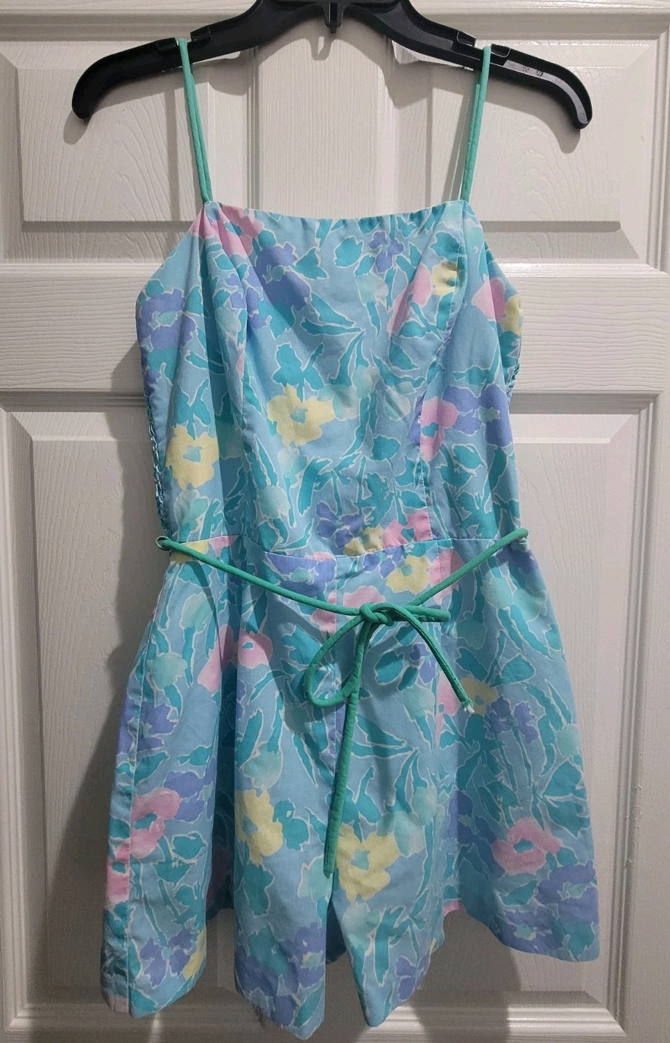 VTG 70s SEA WAVES POLYESTER COTTON SMOCKED BACK SWIMSUIT WOMENS SIZE 6
