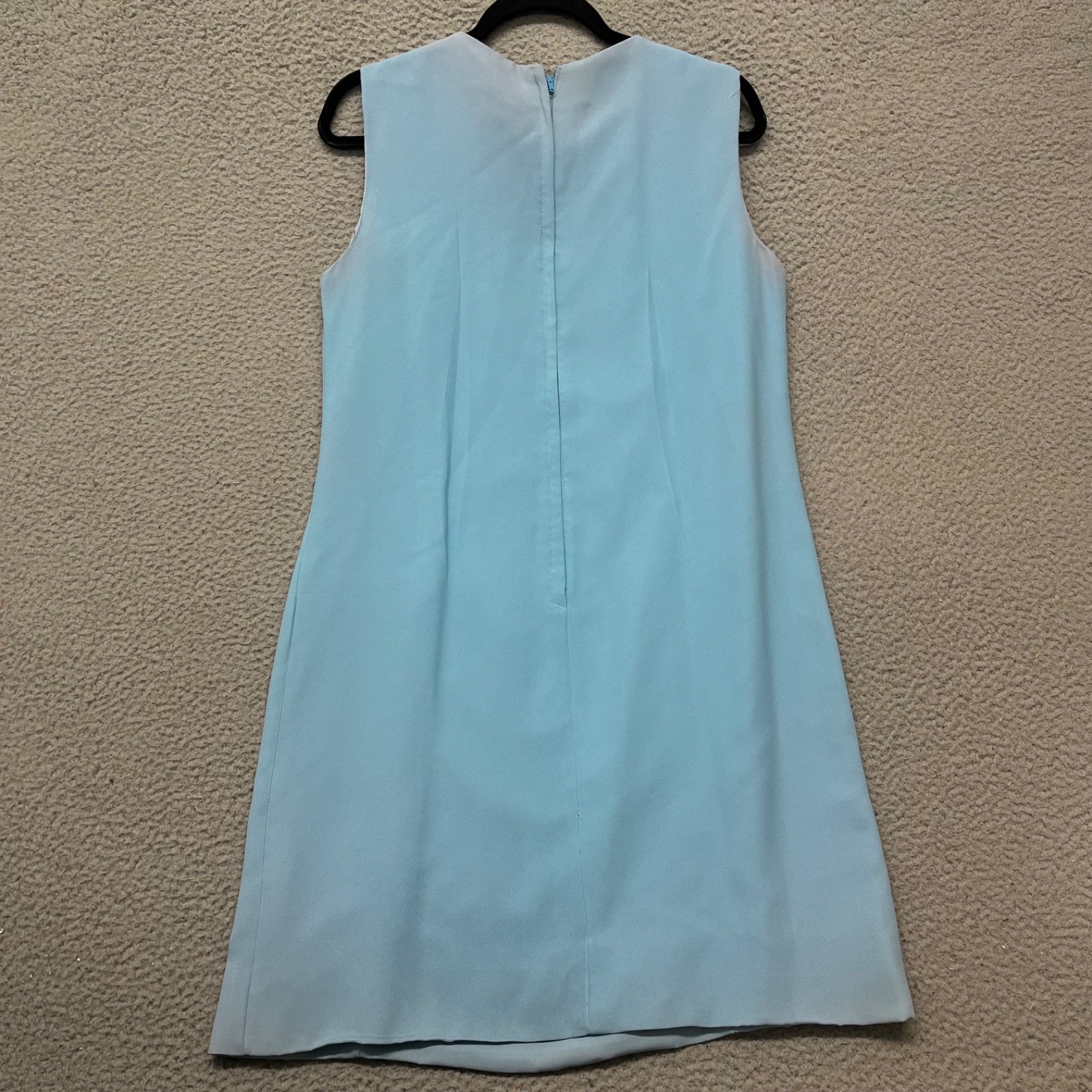 True Vintage Dress Womens 16 Baby Blue Lace Shift Sheer 60&rsquo;s 70&rsquo;s Retro Wedding