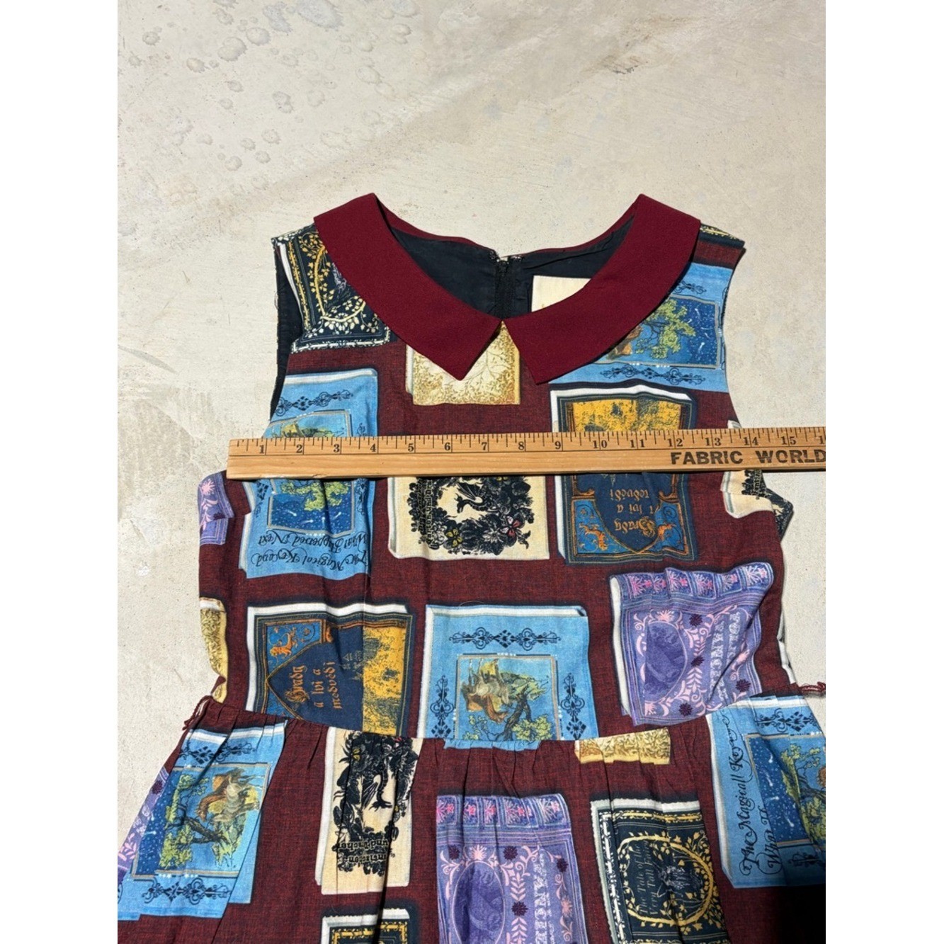 ModCloth Burgundy book Peter Pan Collar Dress library librarian teacher medium