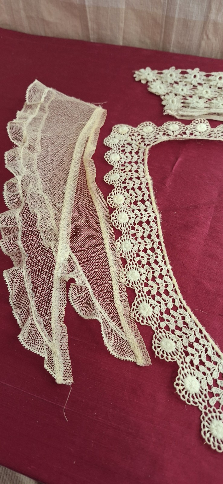 Antique Edwardian Victorian 4 White Cotton Handmade Collars Beautiful