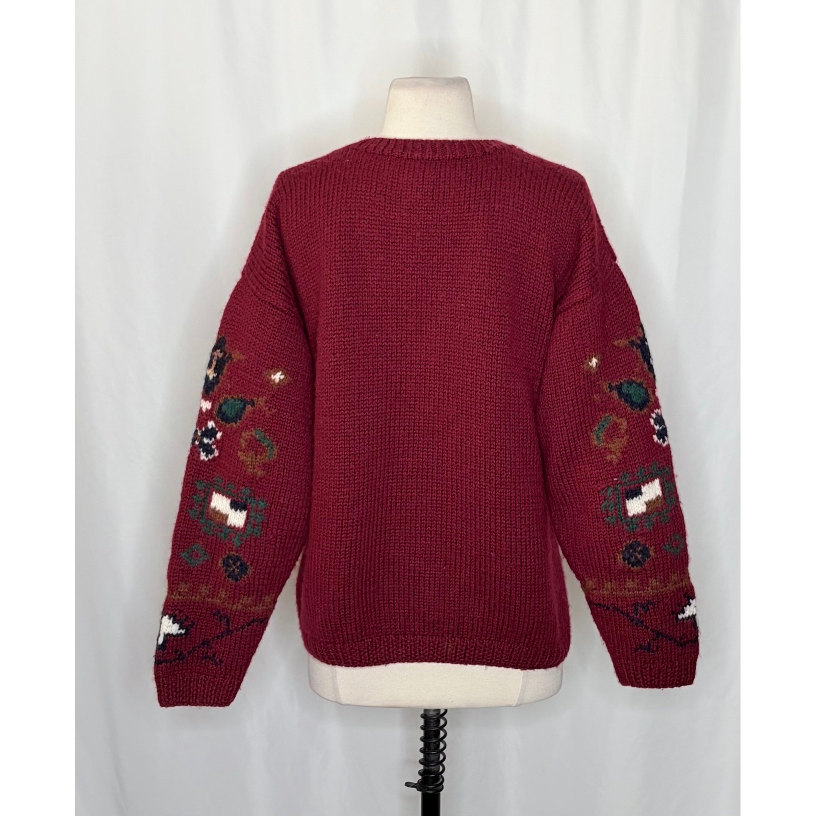 Vintage Studio MICHELLE STUART Wool Blend Geometric Sweater Hand Knit Small