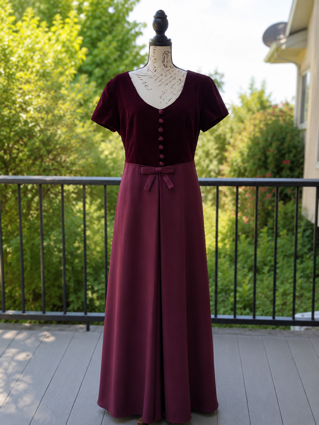 VTG Liz Claiborne Night Dress 14 NWT Red Velvet Gown Bridgerton Regencycore 90s
