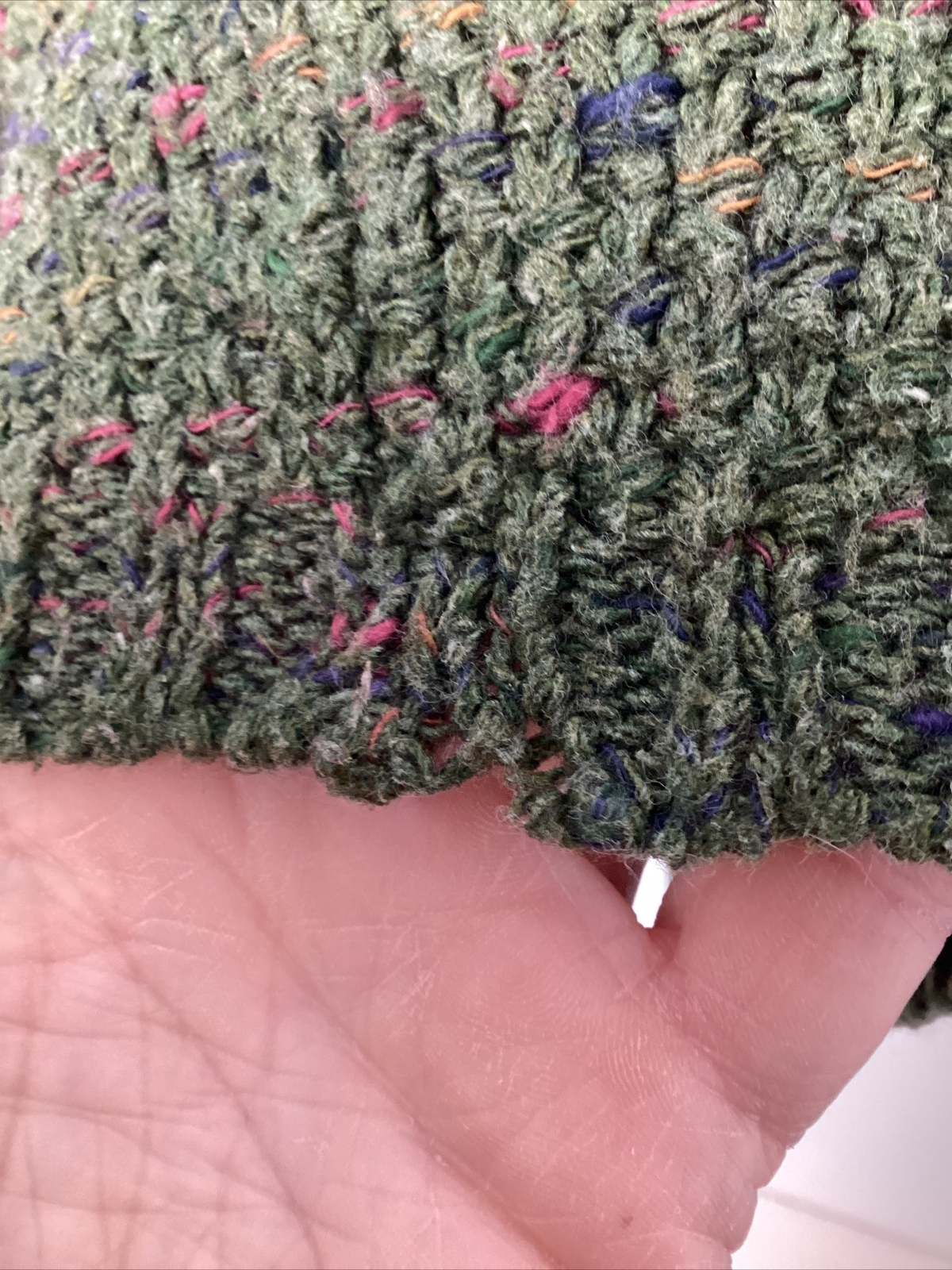 United States Sweaters Made In The USA Green/Multi Colored Oversized Sz M
