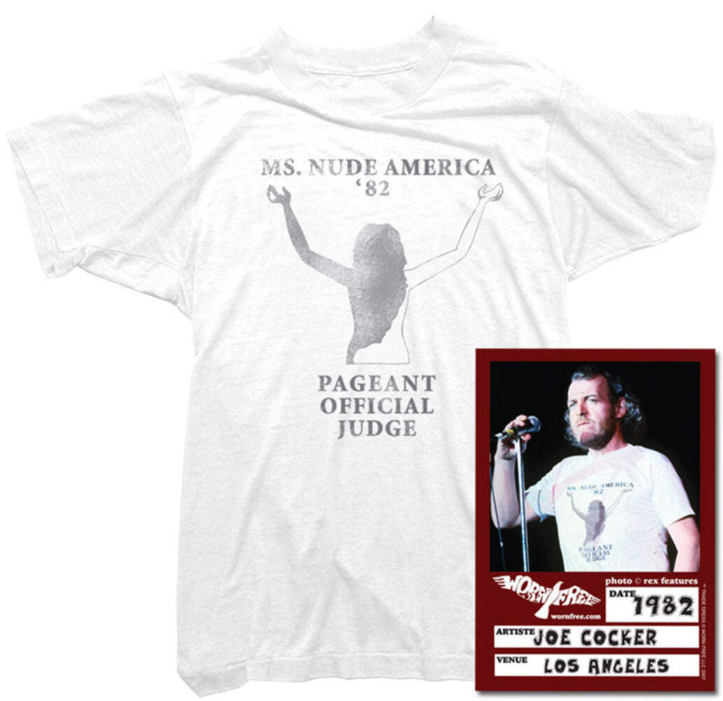 Joe Cocker T-Shirt – Ms Nude America Tee worn by Joe Cocker – Womens