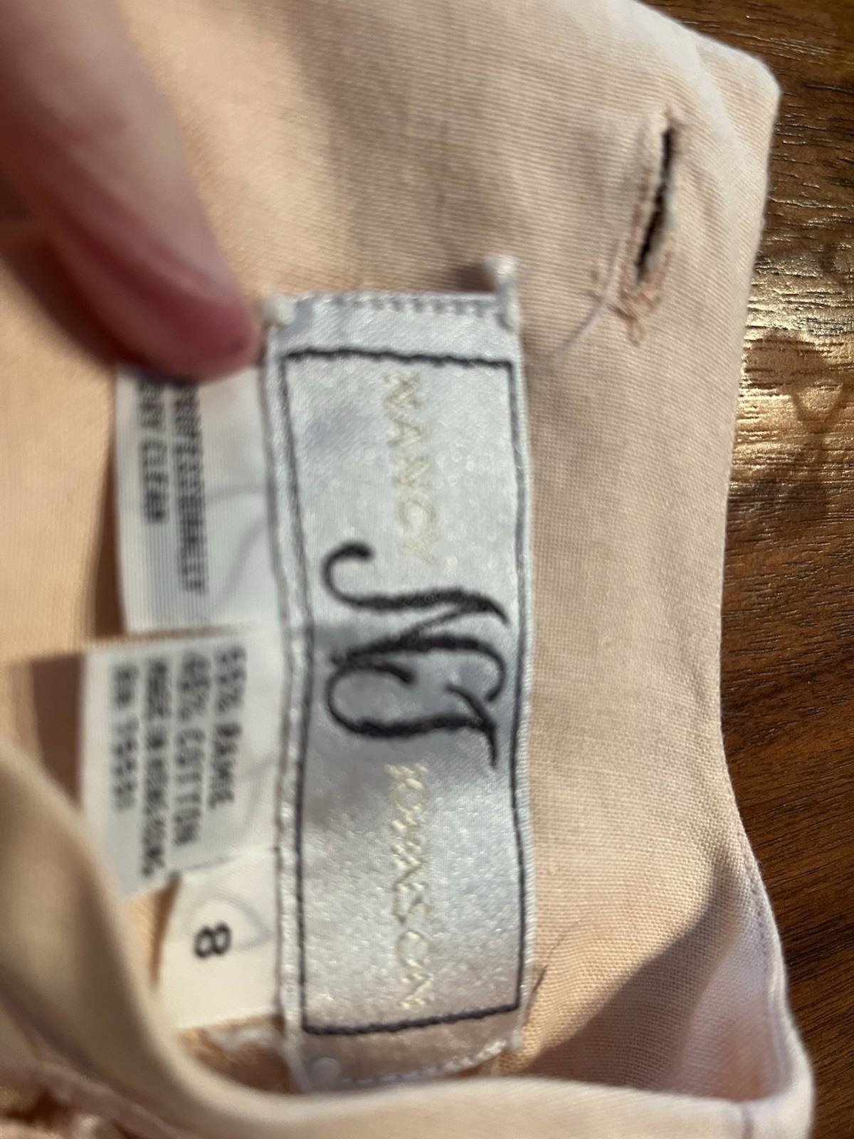 Nancy Johnson Vintage Linen/cotton Peach Tea Length Dress 1990