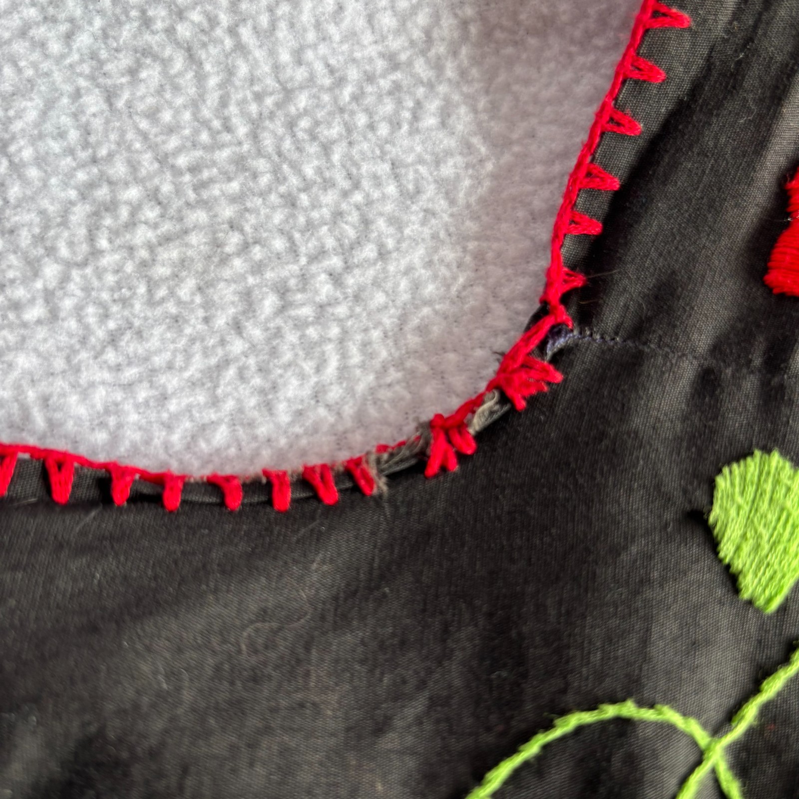 Vtg Black Cotton Colorful Floral Embroidered Mexican Oaxacan Maxi Dress Small