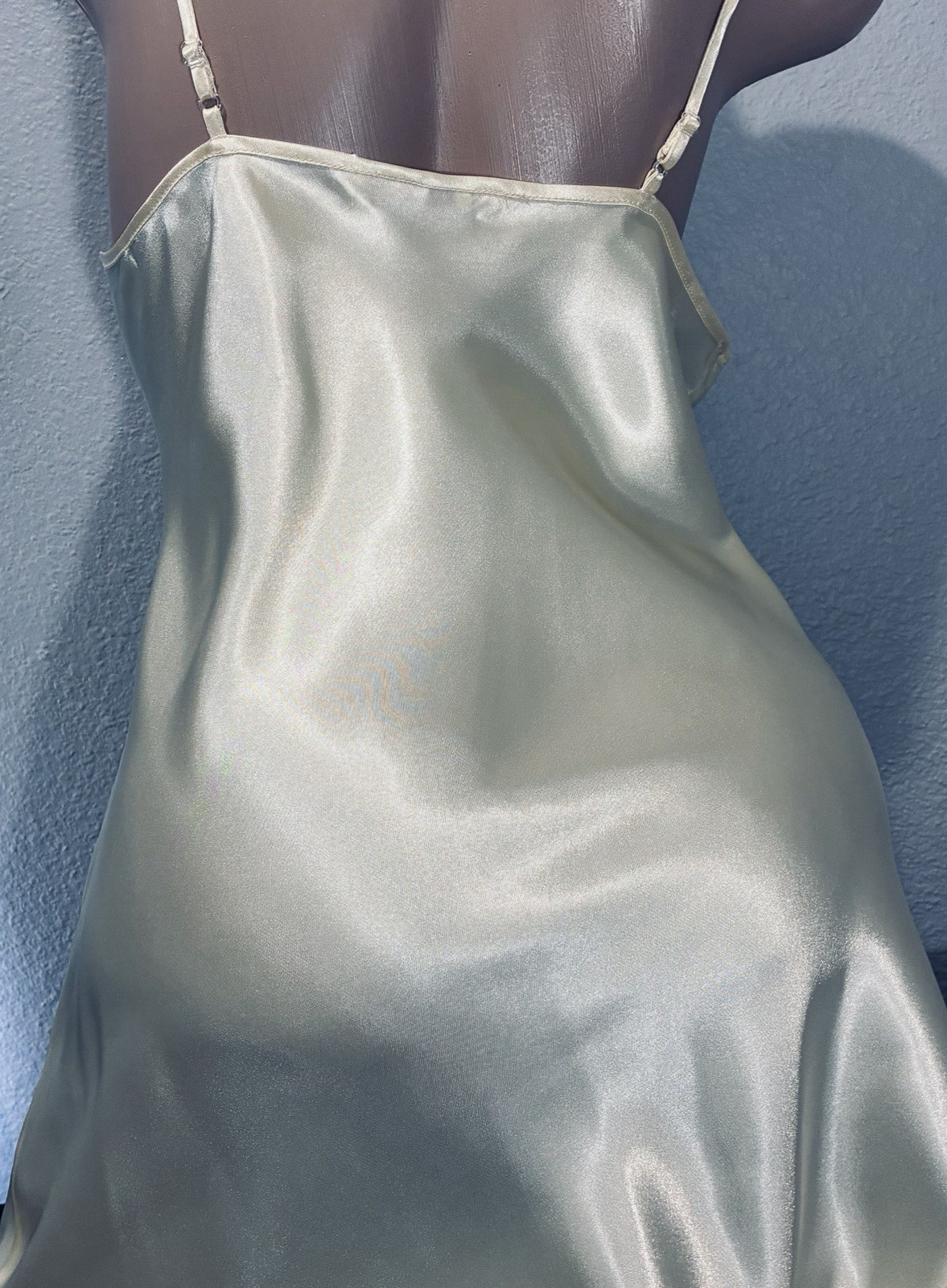 Vtg Yellow Satin Sun Dress Slip Lady M