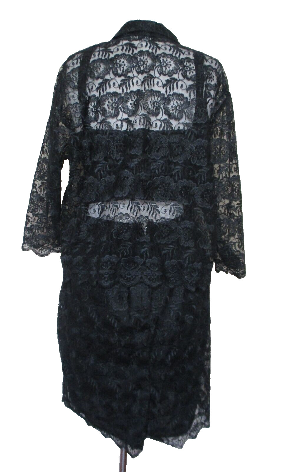 Vintage Surya 3 pc Skirt Outfit Set S/M Women Black Sequin Lace Bustier Top