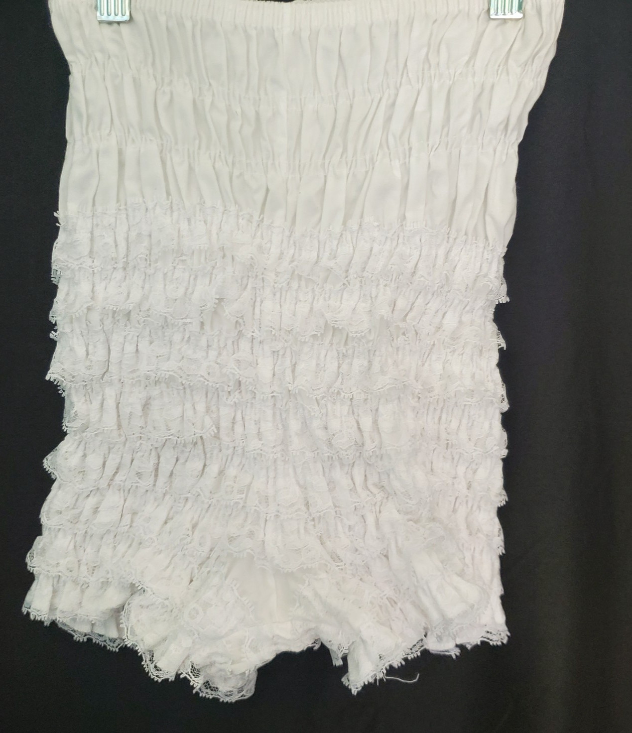 Vintage Malco Modes Smocked Lace Ruffle Bloomers Shorts N29 White S/XS USA Made