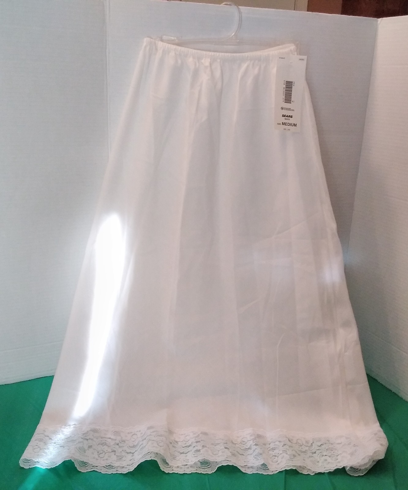 Vintage Sears White Half SLIP Size Medium Cotton Blend Made in USA