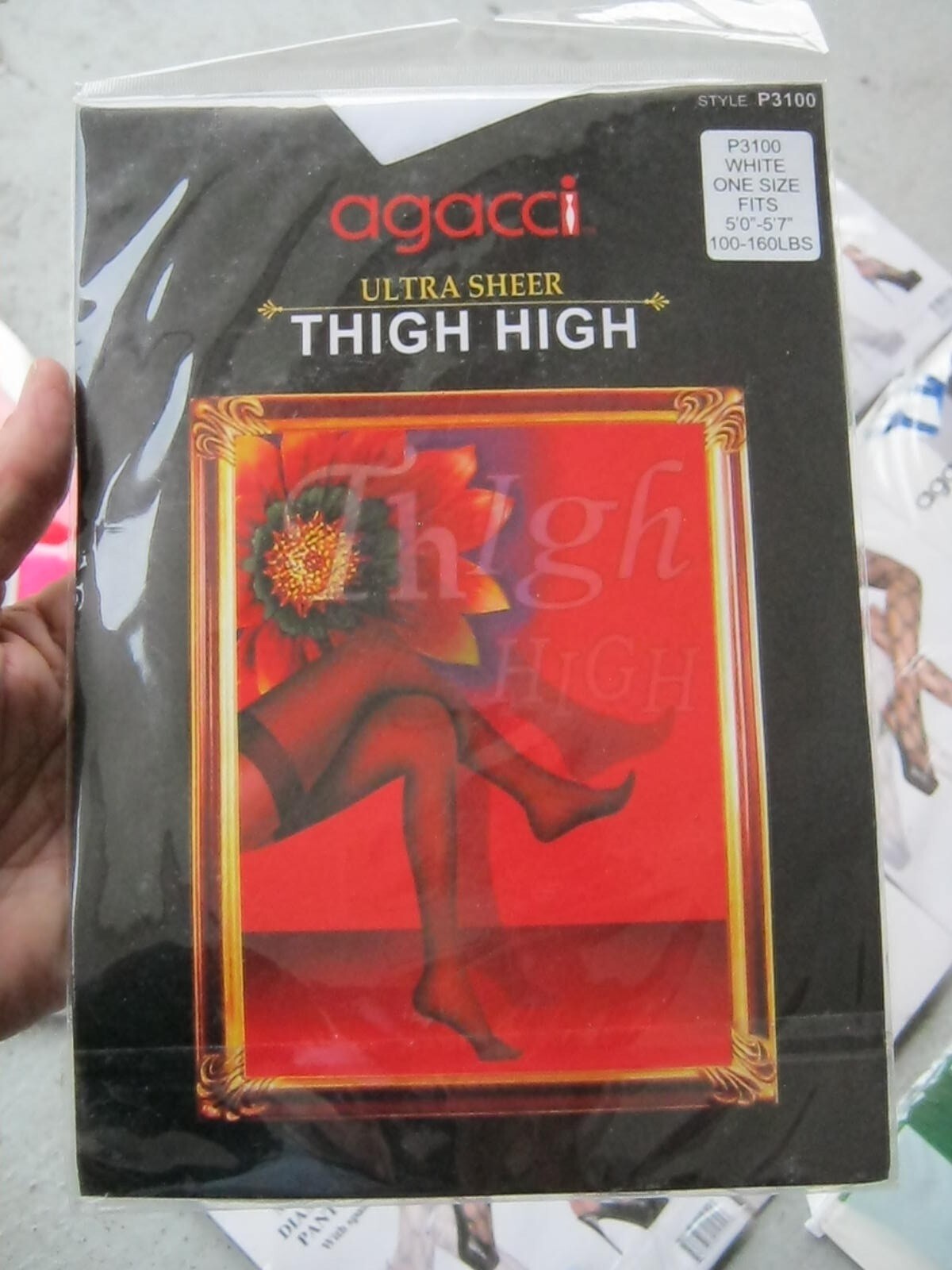 20X AGACCI YELETE SHEERLY TOUCH-UP ULTRA PANTYHOSE THIGH HIGH VARIOUS SIZE COLOR