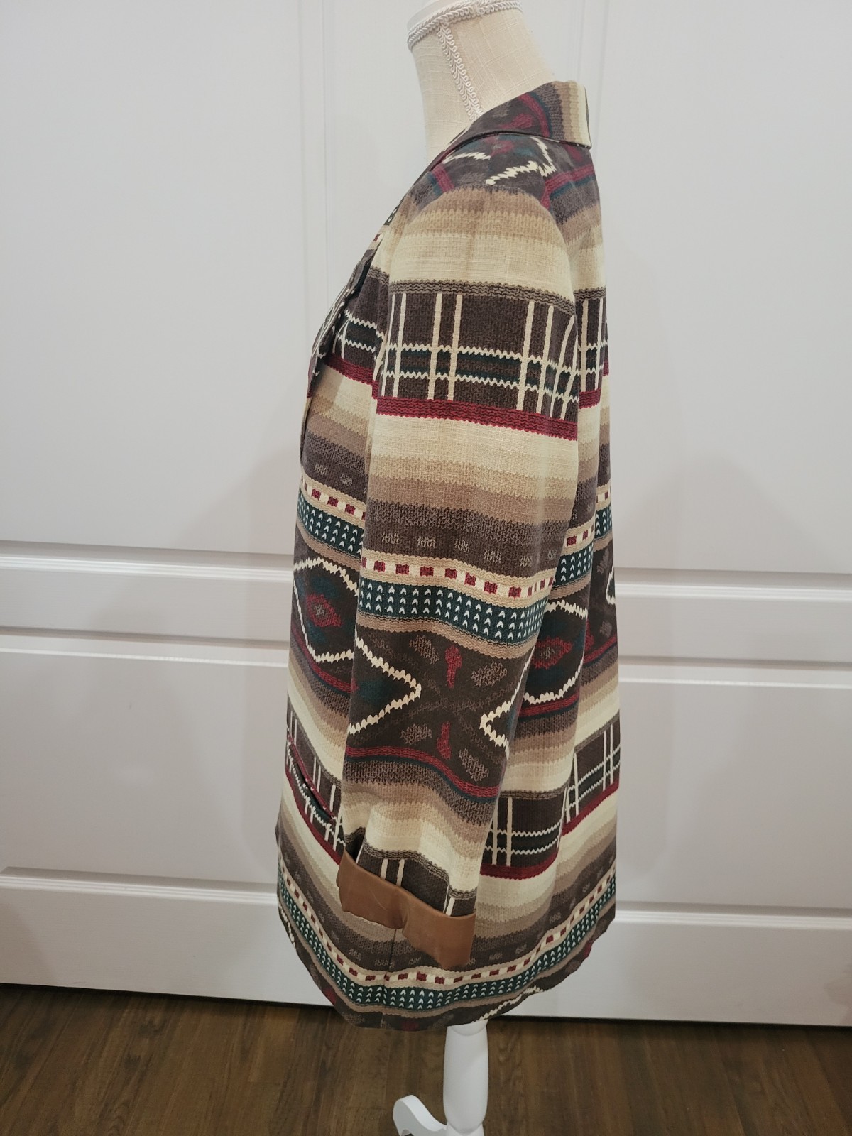 Southwestern Oversized Blazer Jacket Womens L Earth Tone Aztec 90s UNITS
