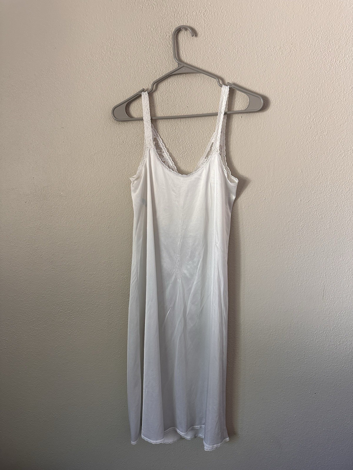 Vintage Maidenform Something Special Slip Dress Womens Sz 36 White Lace ILGWU