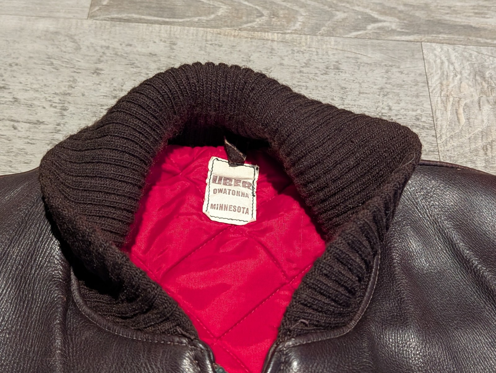 Vtg UBER Fringed Genuine Leather Bomber Jacket Minnesota USA XL 2XL Quilt Lined