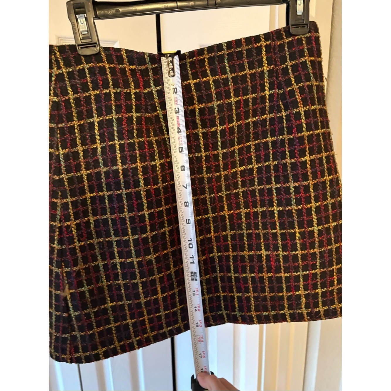 Anthropologie Hutch Tweed Windowpane Skirt Size SP Mini Plaid Old Money