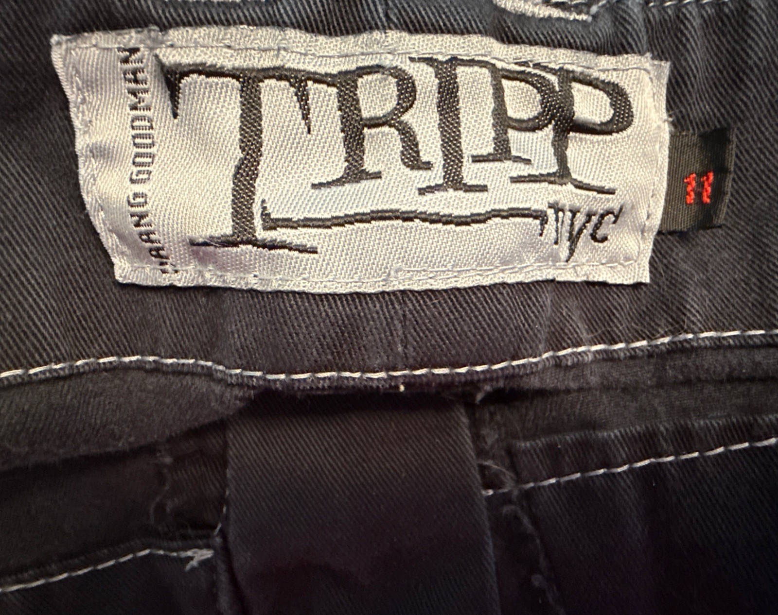 Rare Y2K Tripp NYC Goth Punk Bondage Pants Zip Off Women Size 11 Chain Wide Leg
