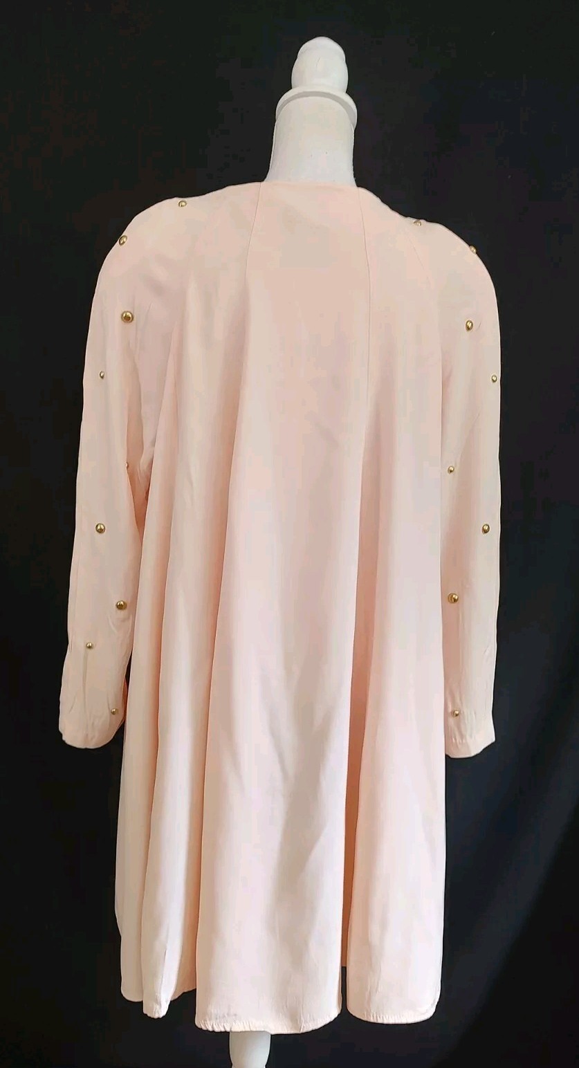 80&rsquo;s Vintage Jacket New Wave Tomorrow Brand Pink Swing Topper Gold Studs Sz L