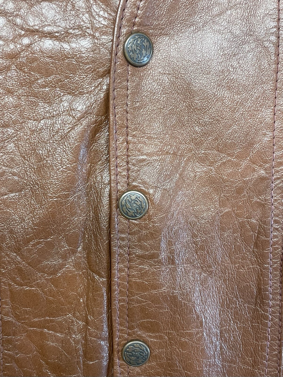 VTG Rustic Genuine Leather Vest Large (42) Mexico Cowboy Ranch Style Motorcycle