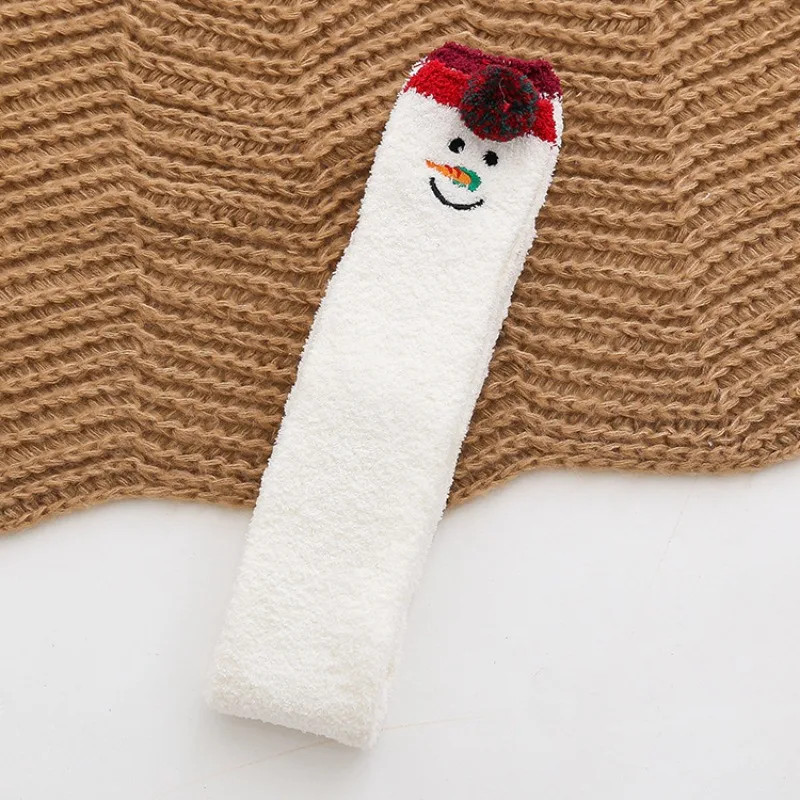 Festive Fleece Lined Thigh High Socks for Women, Christmas Winter Crew Sock