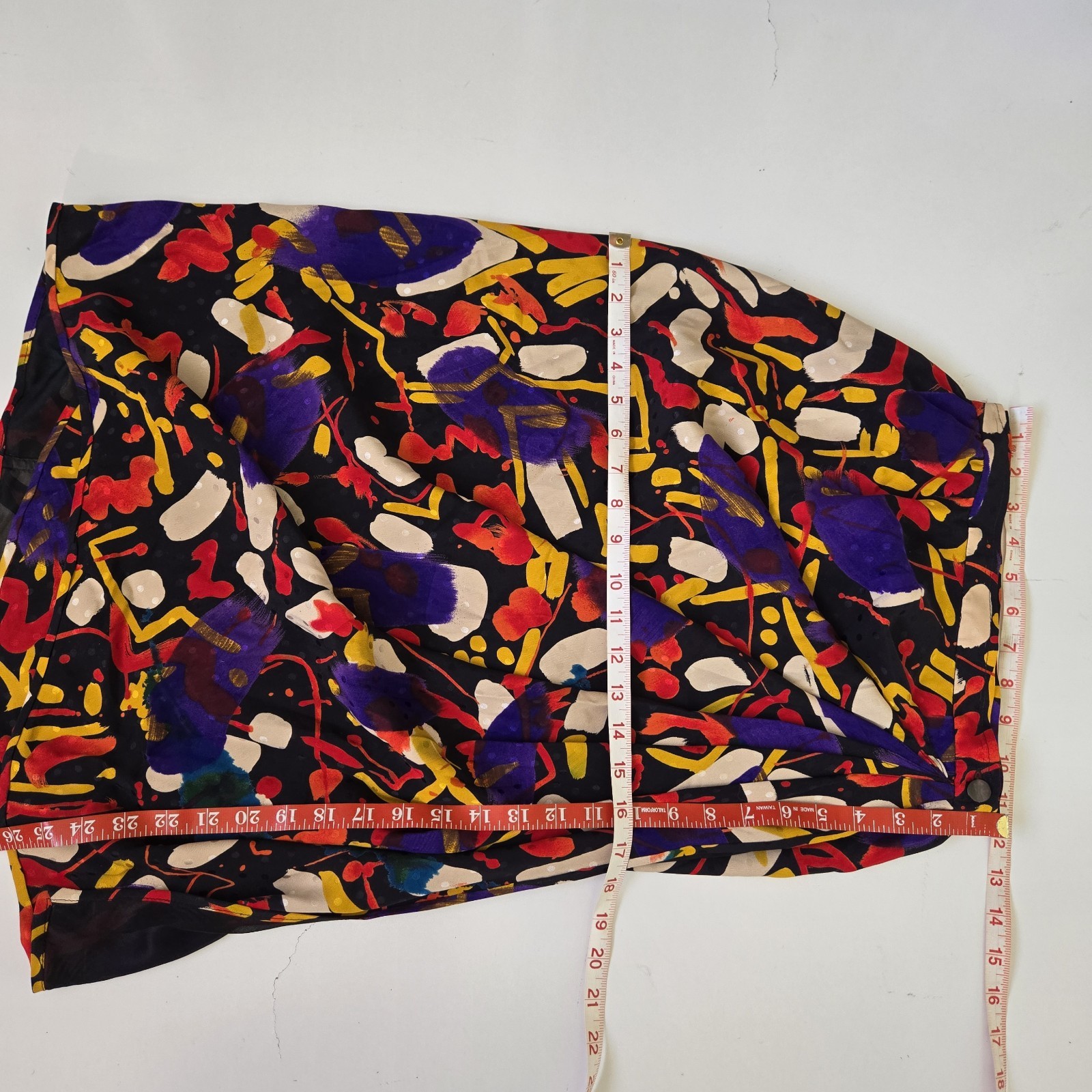 Vtg 1980s Emanuel Ungaro Parallèle Abstract Print Silk Wrap Skirt Sz6 Colorful