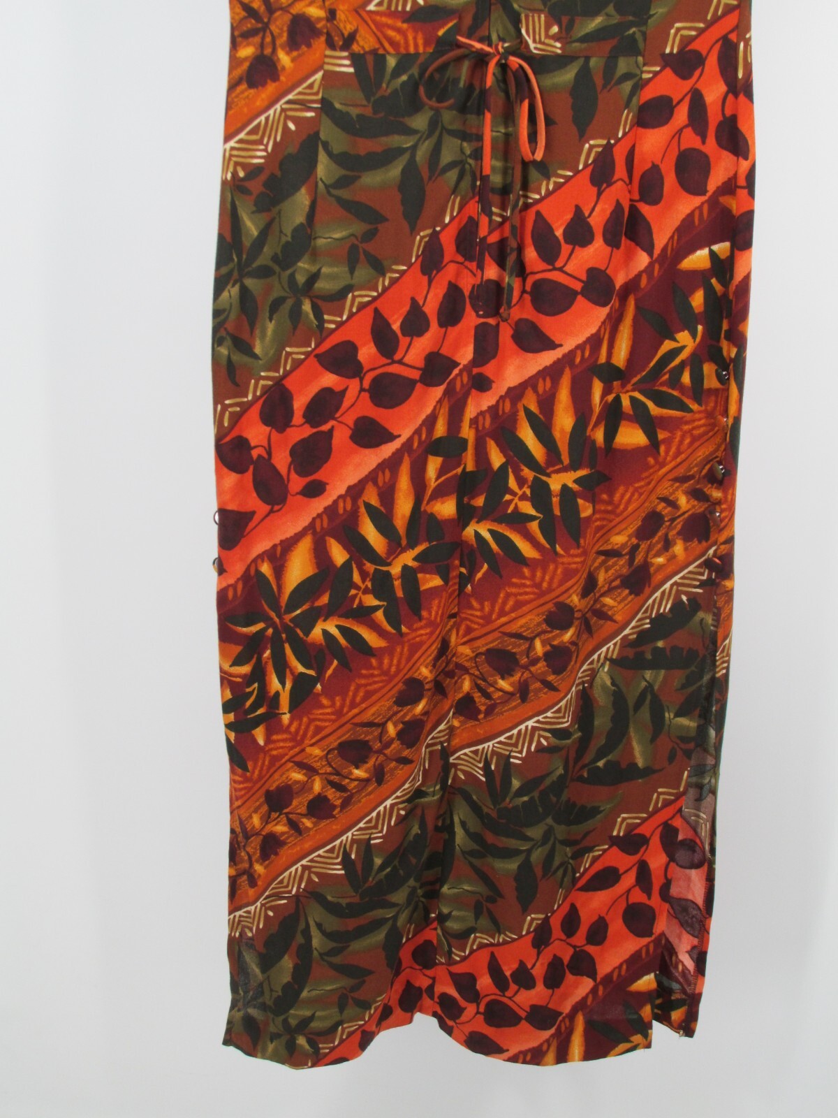 NWT DAWN JOY VINTAGE Y2K Maxi Dress Women 5/6 Multicolor Short Sleeve USA TRIBAL