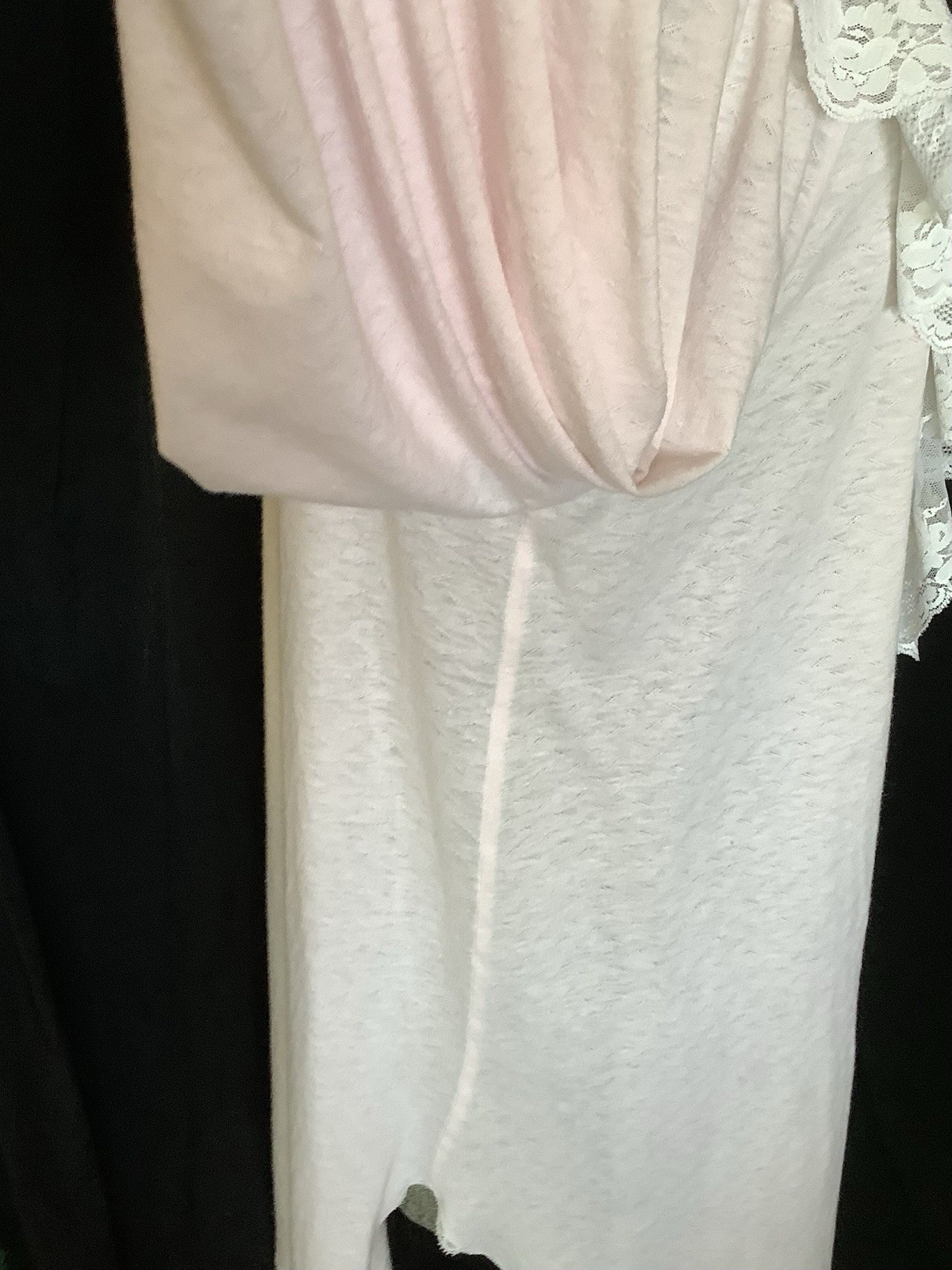 Vintage 1980s Saks Fifth Ave Carole Hochman 100% Cotton Nightgown Pink Lace M