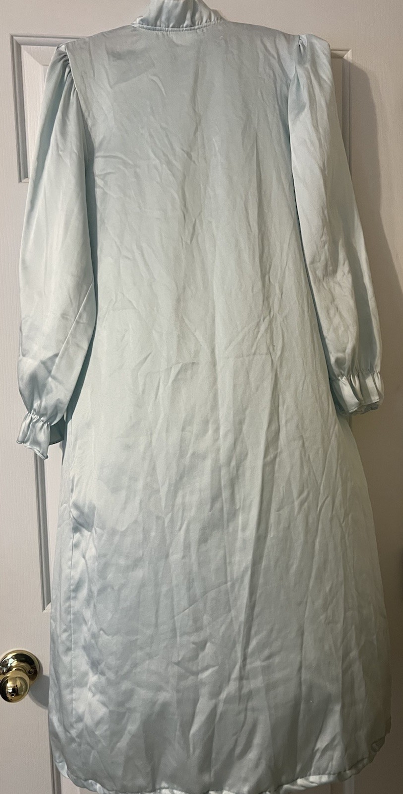 Vintage Gilligan O&rsquo;Malley Nightgown Powder Blue Lace Trim Ruffle L/S Ballet M