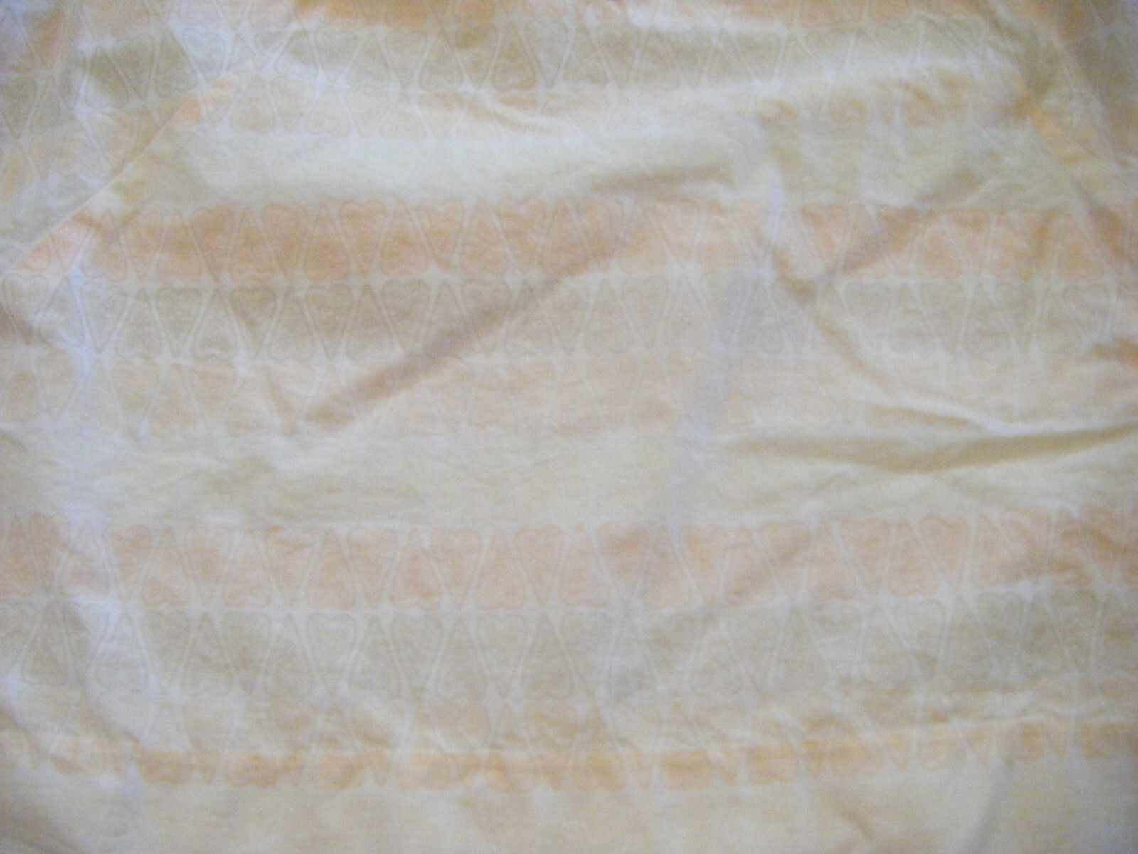 Vtg 70s Light Peach Ivory Mod Printed Sleeveless Jr Shirt-Bust 38/2XS/Girl L