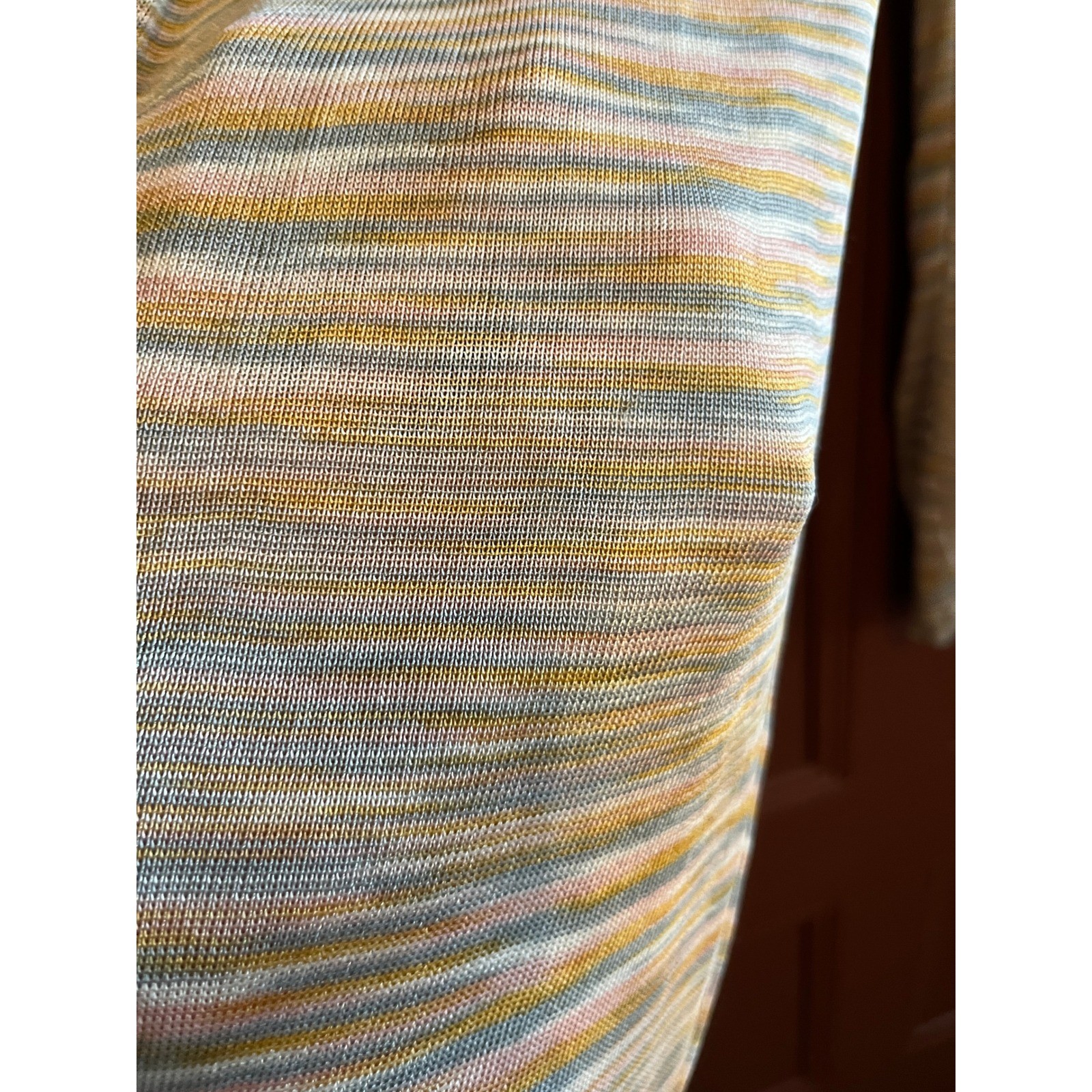 Vintage Missoni 100% Silk Knit 2 Piece Set Pants Top Orange Lilac Multi Italy
