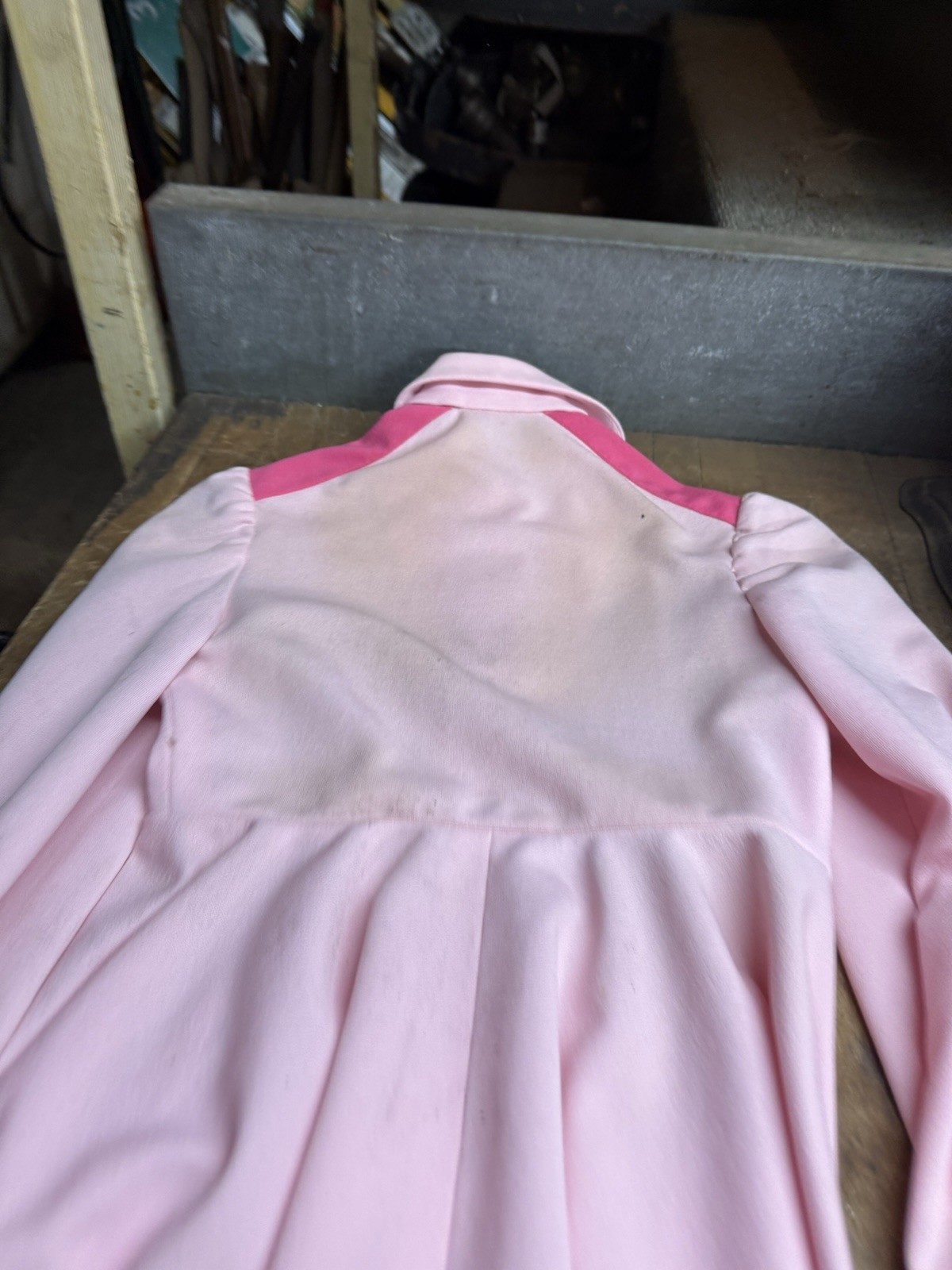 Vintage Early 1900s Retro Pink Button Up Dress Womens Workwear Clothing USA